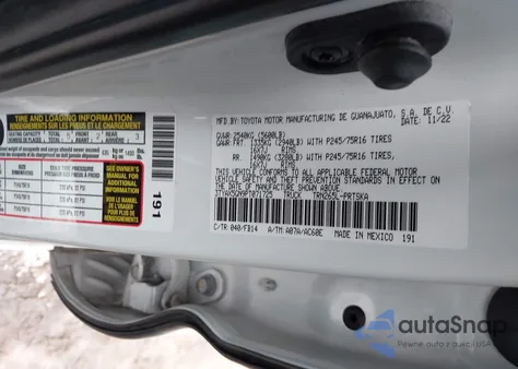 2023 Toyota Tacoma Sr z USA, uszkodzony, nr VIN 3TYAX5GN9PT071725